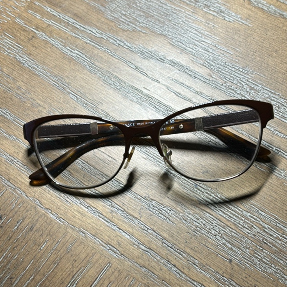 VERSACE Elegant Brown Eyeglasses